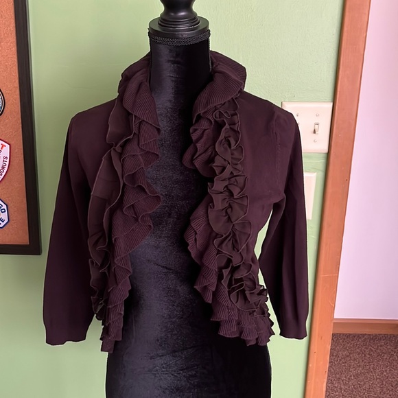 Katherine Barclay ruffle open cardigan - Picture 1 of 5